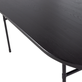 ARTHUR EETTAFEL OVAAL MET H-POOT EIKEN ZWART [fsc]