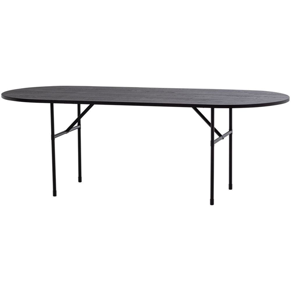 ARTHUR EETTAFEL OVAAL MET H-POOT EIKEN ZWART [fsc]