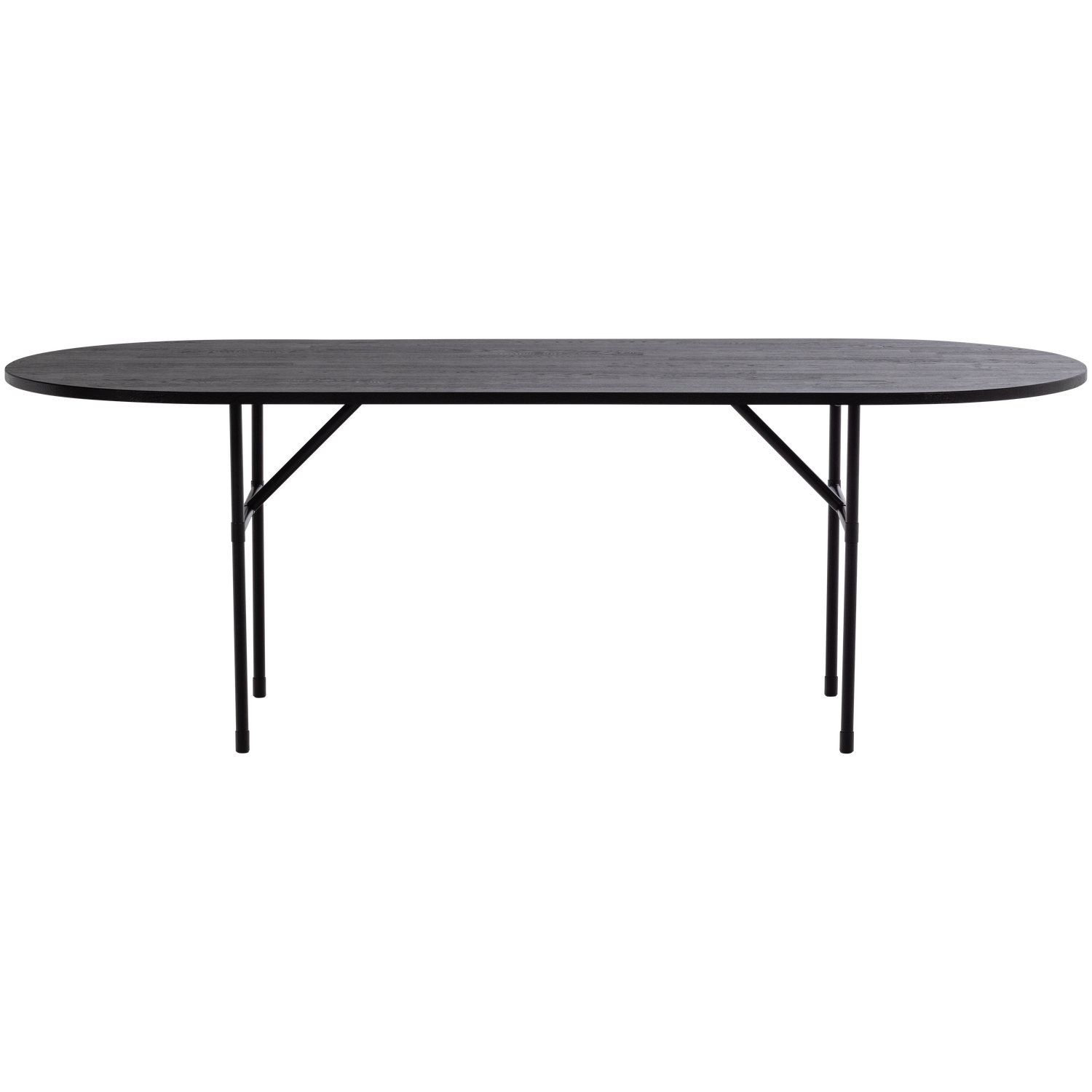 ARTHUR EETTAFEL OVAAL MET H-POOT EIKEN ZWART [fsc]