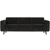 STATEMENT 3-ZITS BANK 230 CM RIBSTOF GRAFIET