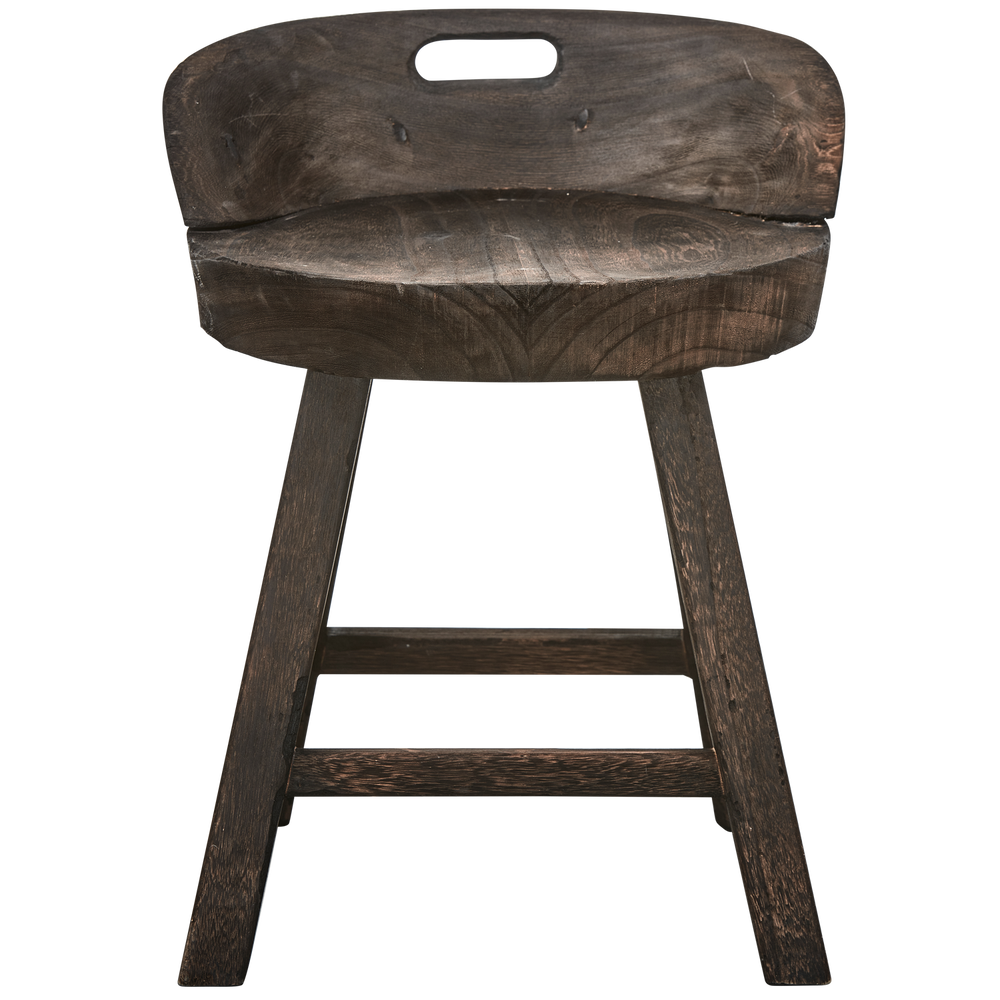 ROSALIE DECORATIEVE KRUK/STOEL HOUT DONKERBRUIN