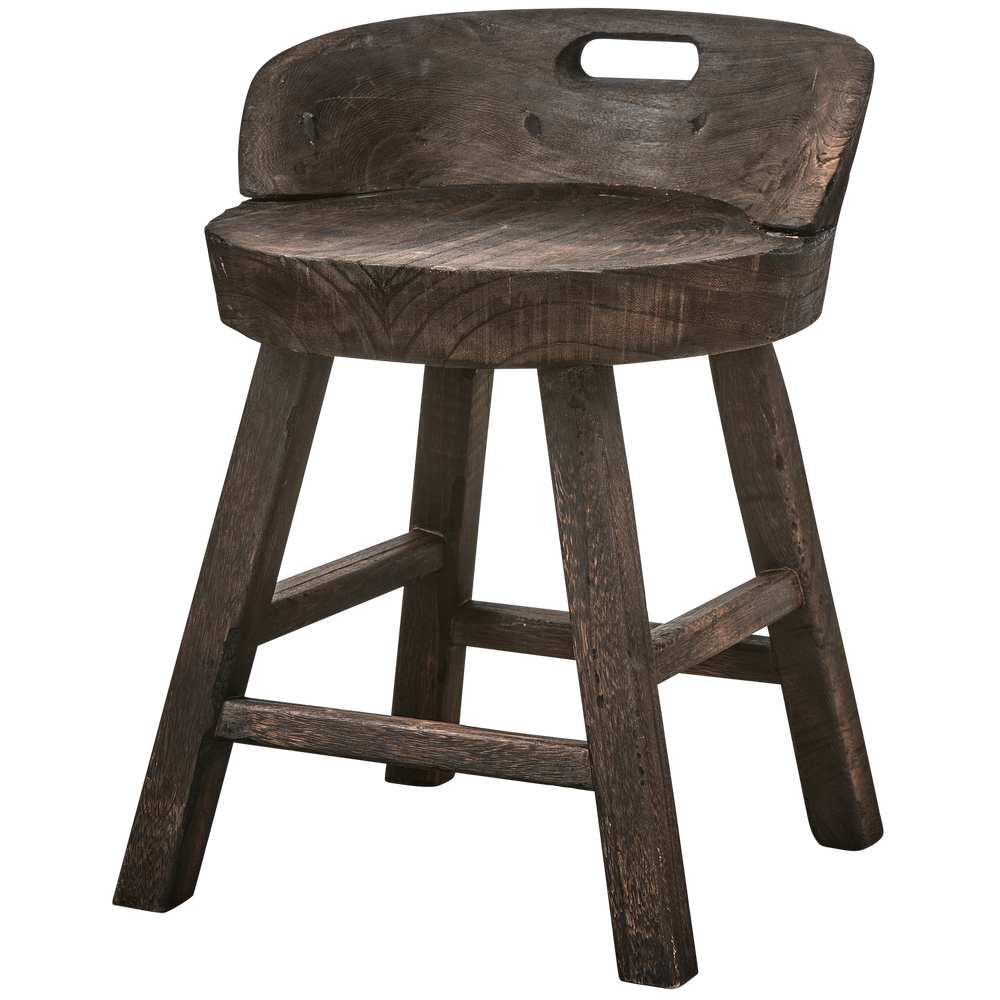 ROSALIE DECORATIEVE KRUK/STOEL HOUT DONKERBRUIN