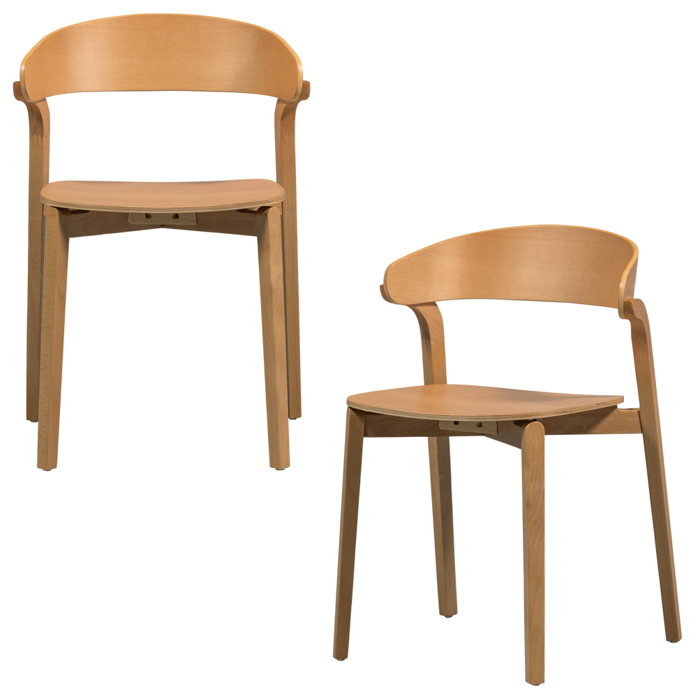 CRAS EETKAMERSTOEL ESSEN FINEER NATUREL