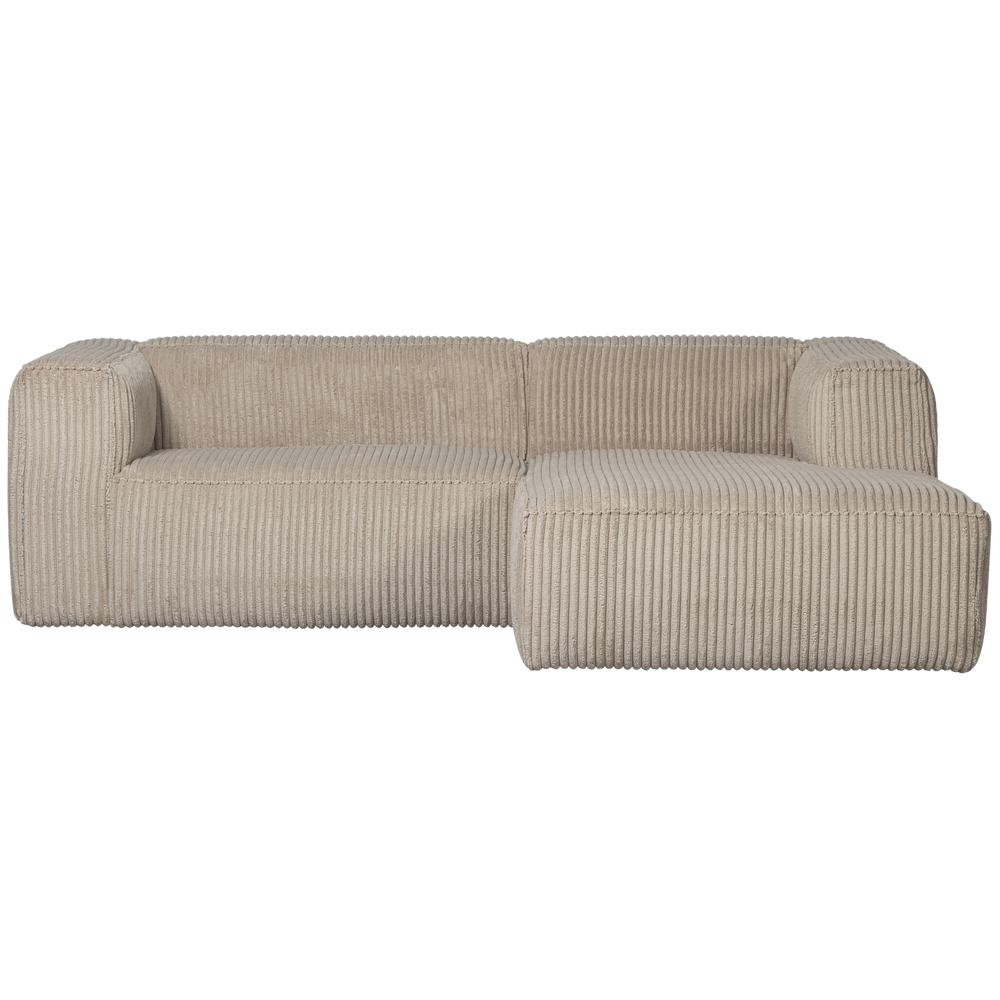 BEAN CHAISE LONGUE BANK RECHTS RIBSTOF TRAVERTIN