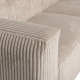 BEAN CHAISE LONGUE BANK RECHTS RIBSTOF TRAVERTIN