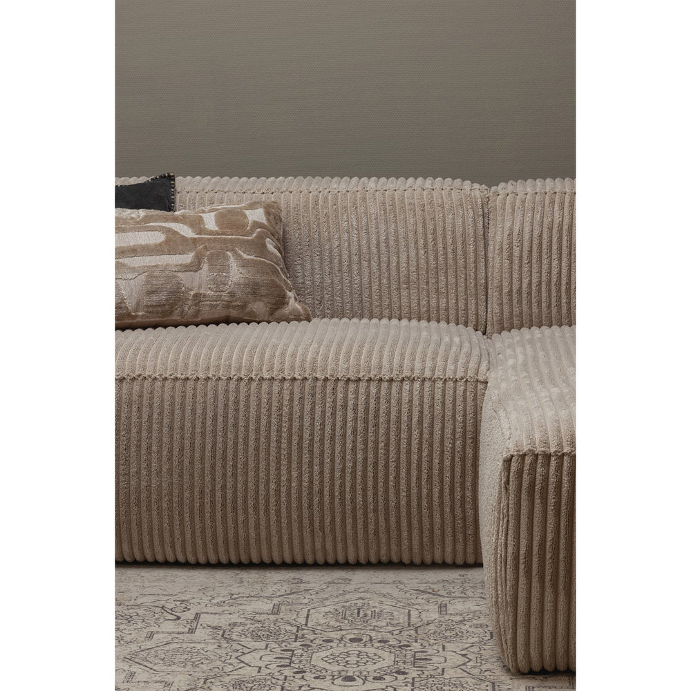 BEAN CHAISE LONGUE BANK RECHTS RIBSTOF TRAVERTIN