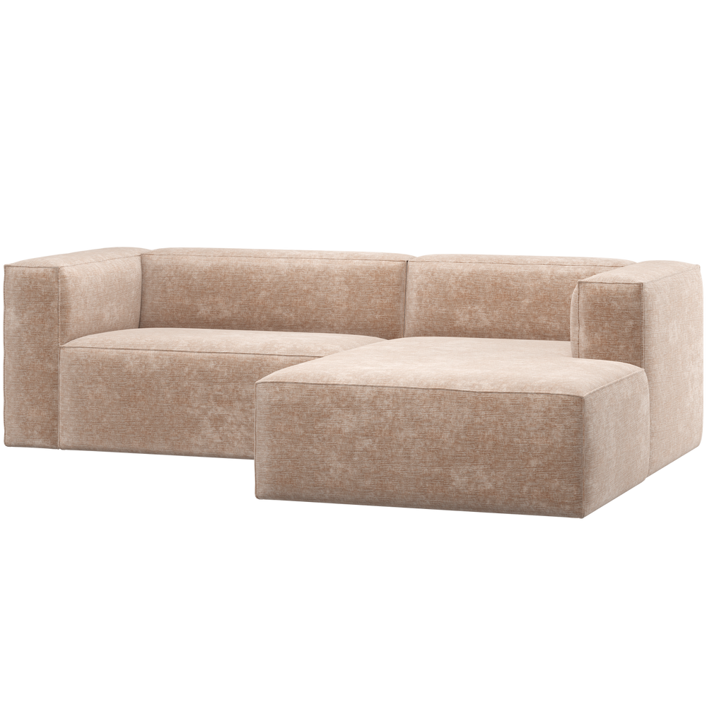 BEAN CHAISE LONGUE BANK RECHTS CHENILLE VELVET NATUREL