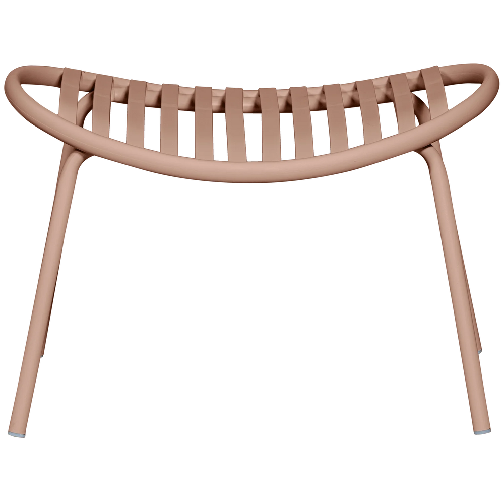 WOOOD - Bruce tuin fauteuil + hocker pp/metaal zalm roze