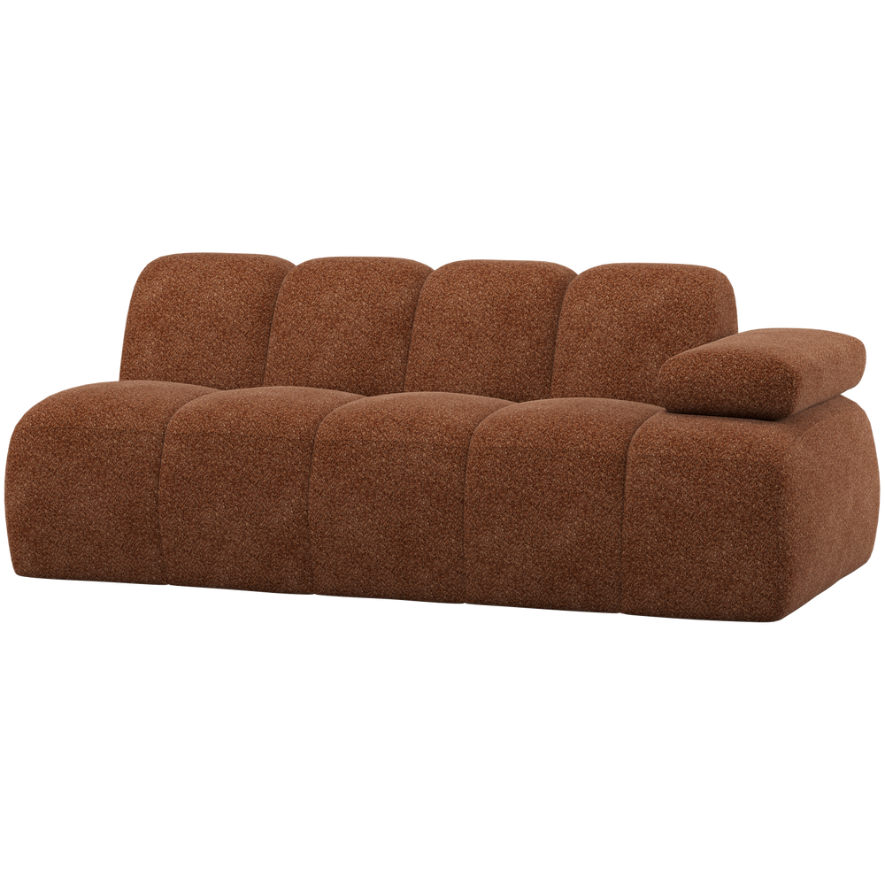 MOJO 2-ZITS ELEMENT ARM RECHTS WOLLIG ROESTBRUIN