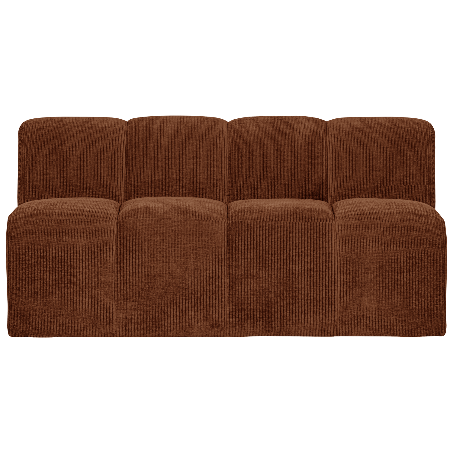 MOJO EETBANK 164 CM MET RUGLEUNING RIBSTOF ROESTBRUIN