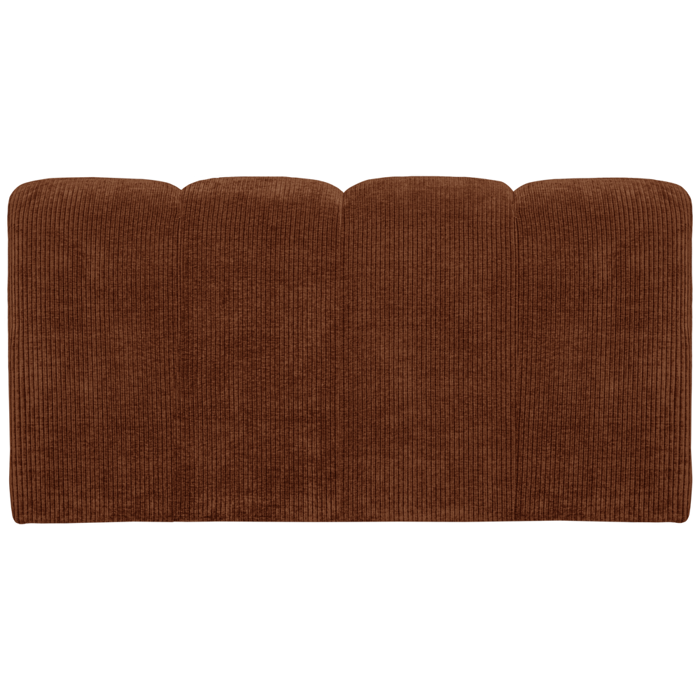 MOJO EETBANK 164 CM MET RUGLEUNING RIBSTOF ROESTBRUIN