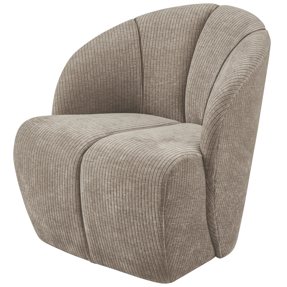 BePureHome - Mojo draaifauteuil geweven ribstof donkerzand