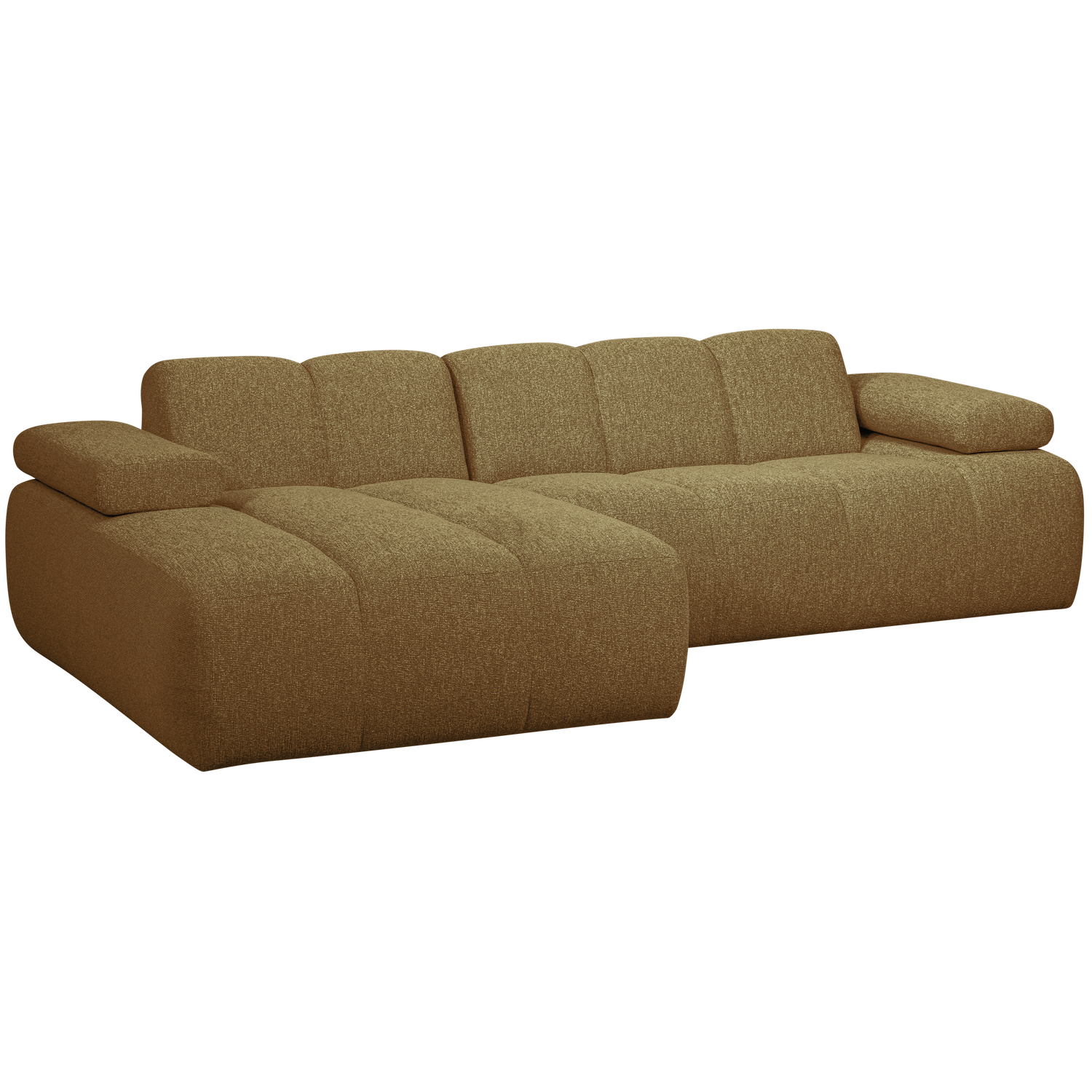 MOJO CHAISE LONGUE BANK LINKS BOUCLE GEEL/BRUIN MELANGE