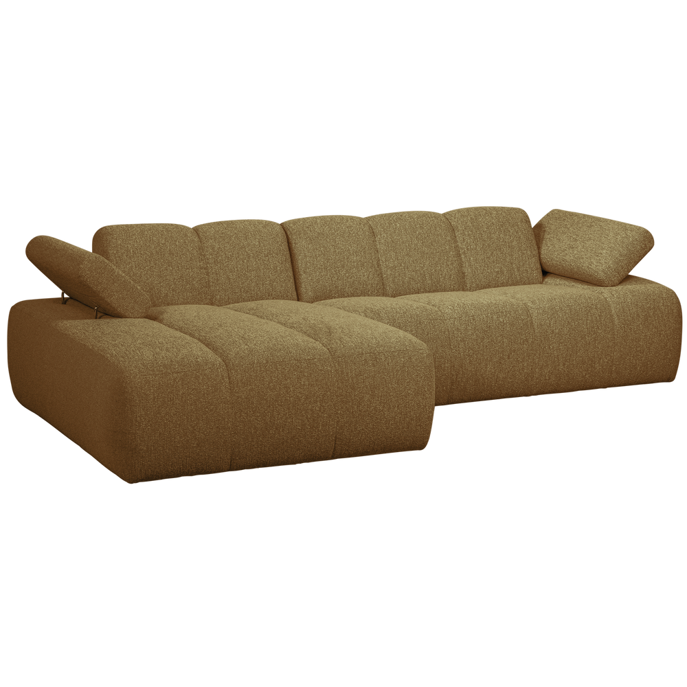 MOJO CHAISE LONGUE BANK LINKS BOUCLE GEEL/BRUIN MELANGE