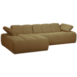 MOJO CHAISE LONGUE BANK LINKS BOUCLE GEEL/BRUIN MELANGE