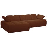 MOJO CHAISE LONGUE BANK LINKS BOUCLE ROESTBRUIN MELANGE