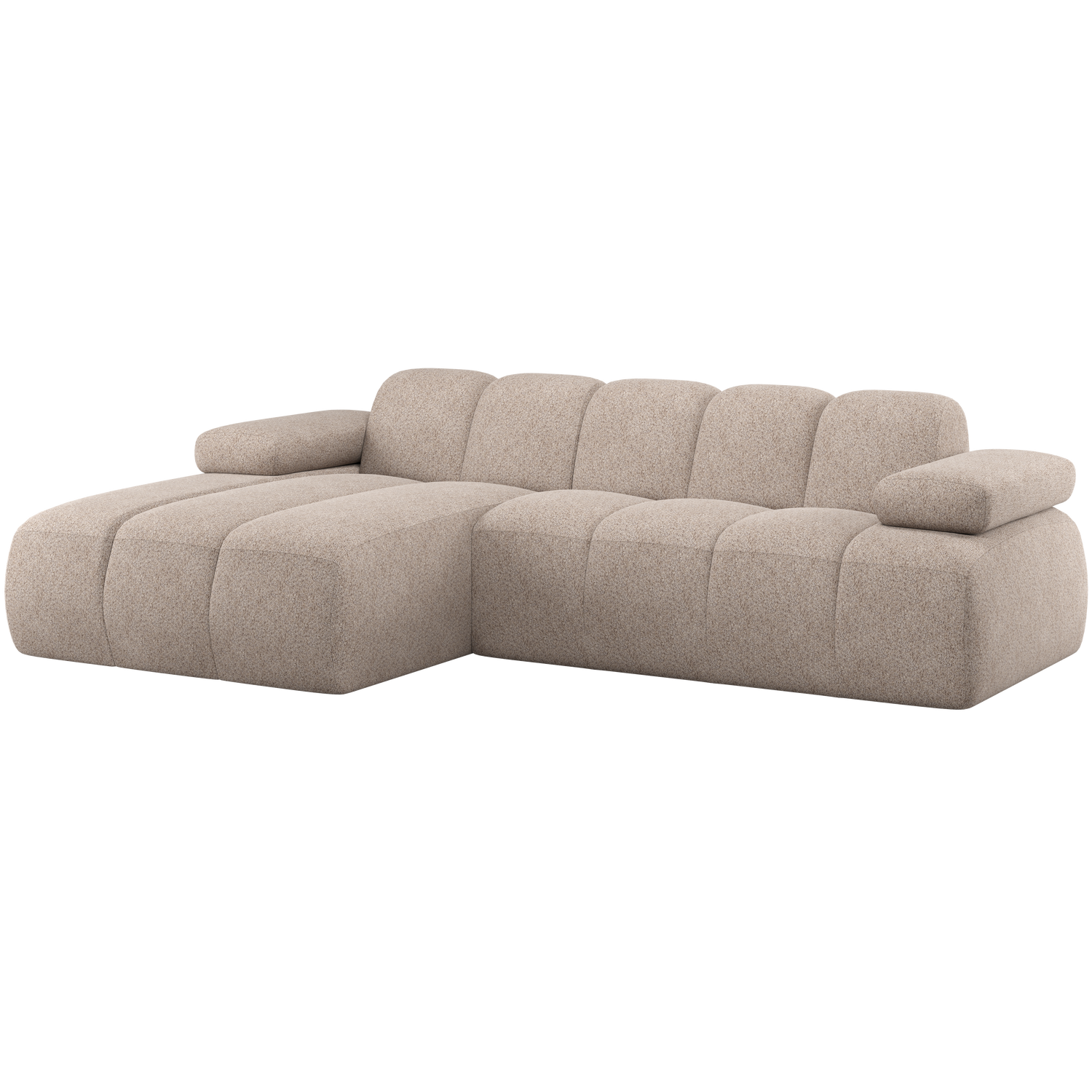 MOJO CHAISE LONGUE BANK LINKS WOLLIG DONKERZAND