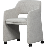 LYRIC EETKAMERSTOEL MET WIELEN GREIGE