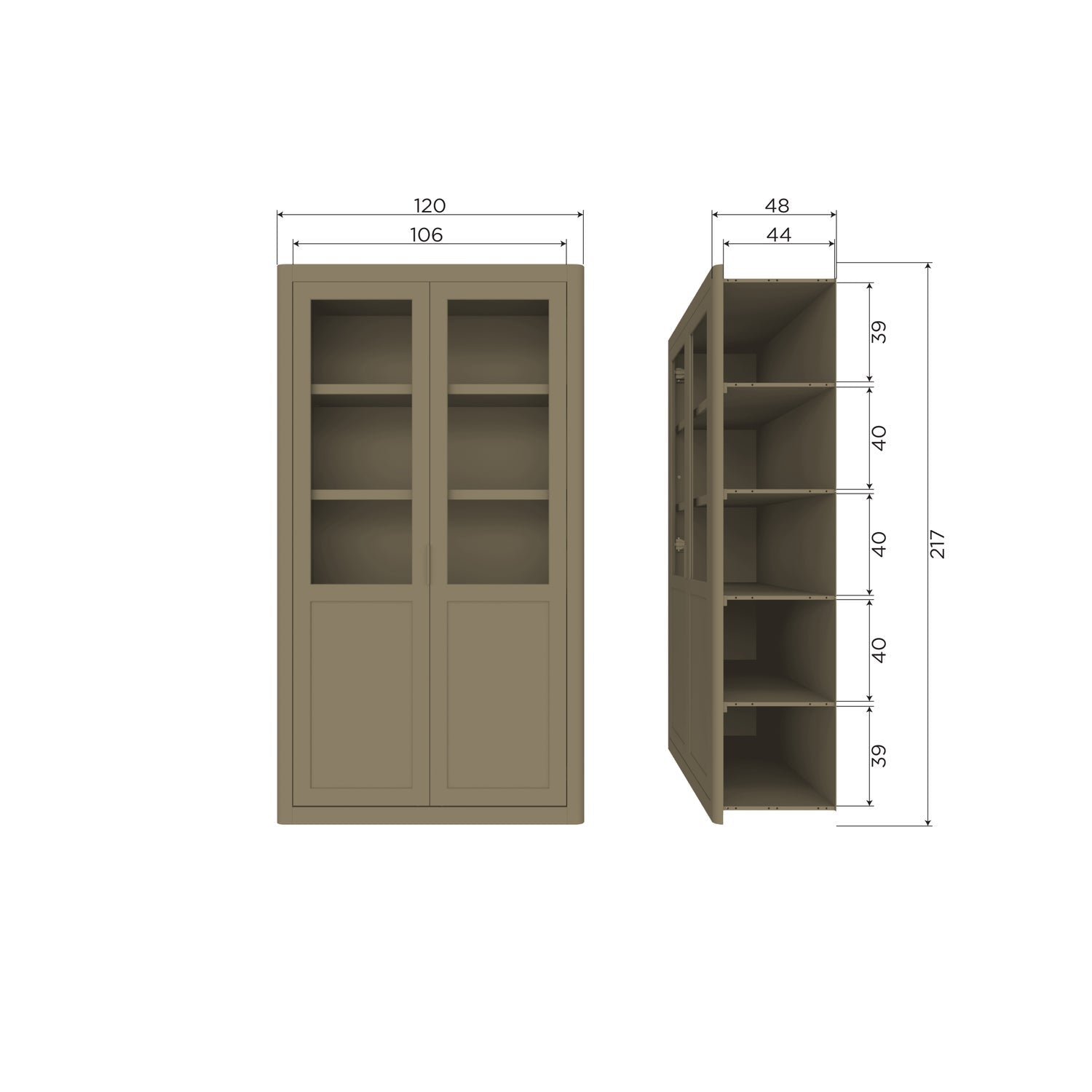 GUNNAR BUFFETKAST GRENEN MATZWART/MUD [fsc]