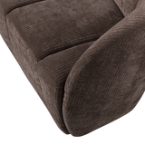 MOJO 2-ZITS BANKJE RECHTS RIBSTOF BRUIN