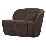 MOJO 2-ZITS BANKJE RECHTS RIBSTOF BRUIN