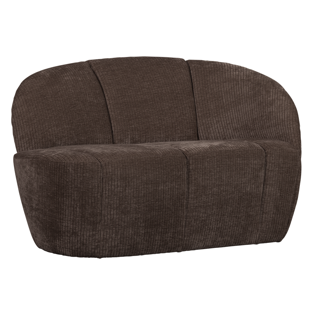 MOJO 2-ZITS BANKJE RECHTS RIBSTOF BRUIN