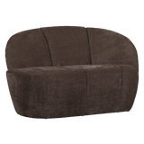 MOJO 2-ZITS BANKJE RECHTS RIBSTOF BRUIN