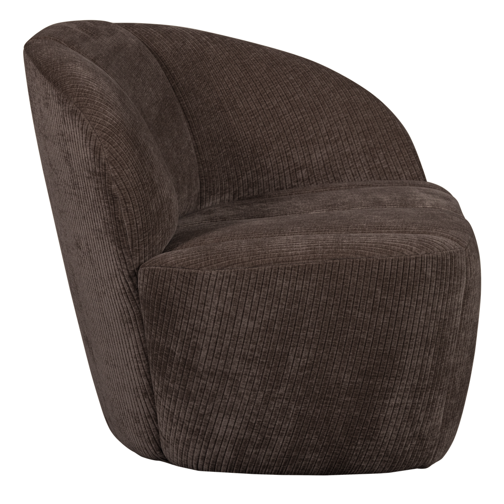 MOJO 2-ZITS BANKJE RECHTS RIBSTOF BRUIN