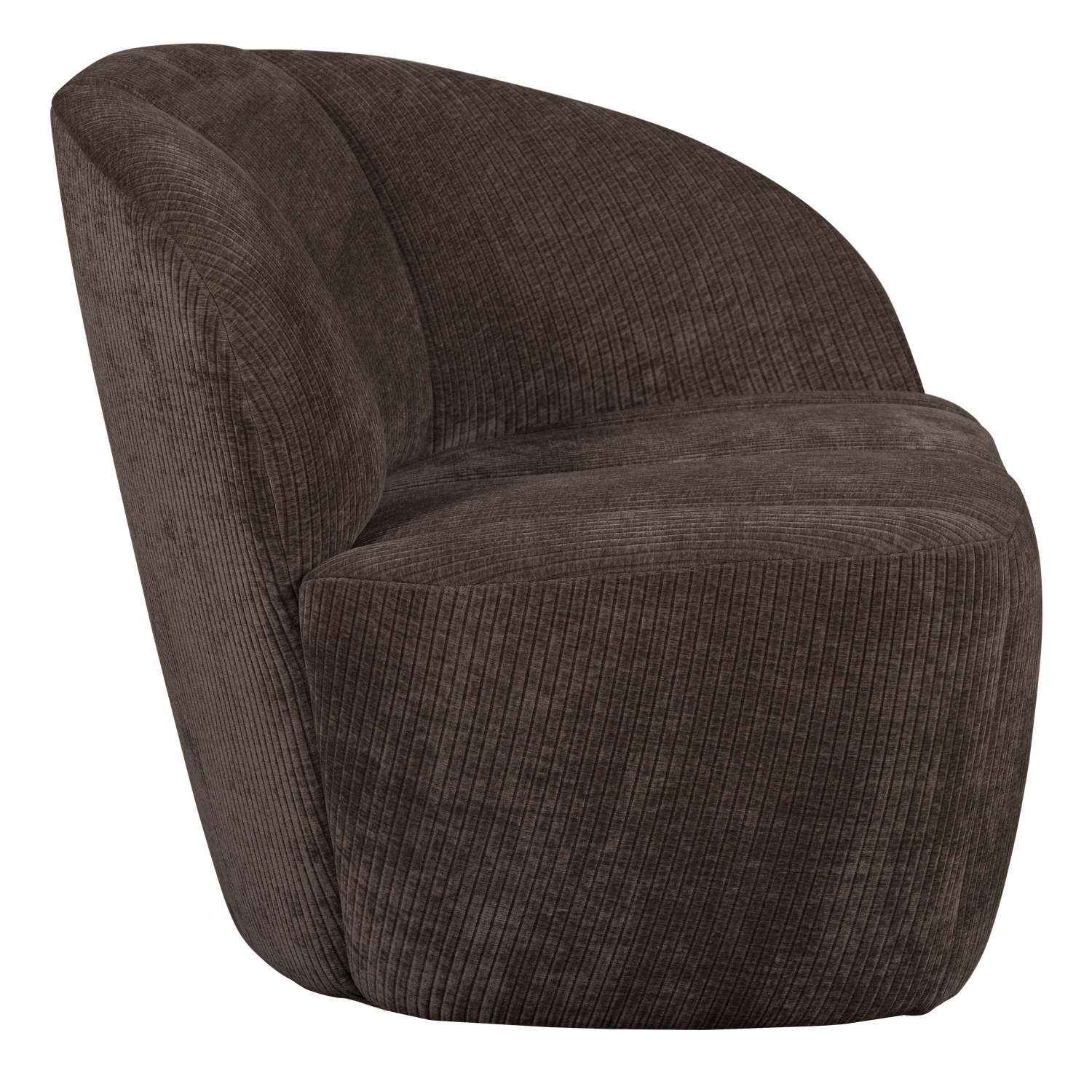 MOJO 2-ZITS BANKJE RECHTS RIBSTOF BRUIN