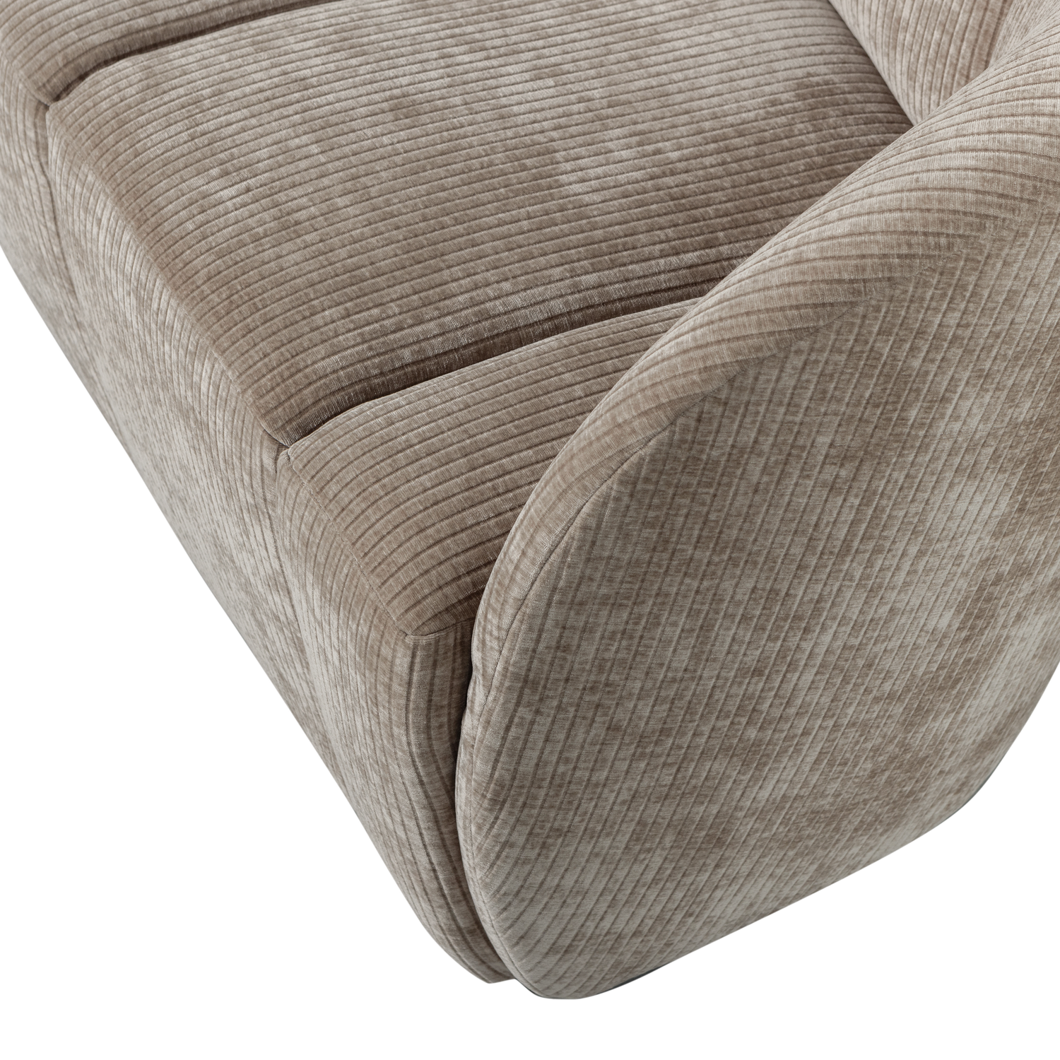 MOJO 2-ZITS BANKJE RECHTS RIBSTOF DONKERZAND