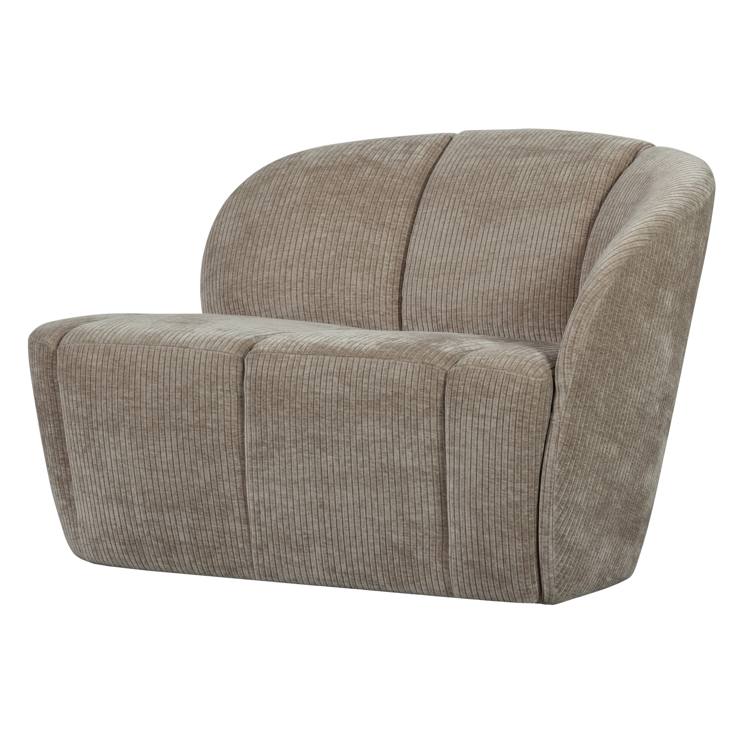 MOJO 2-ZITS BANKJE RECHTS RIBSTOF DONKERZAND