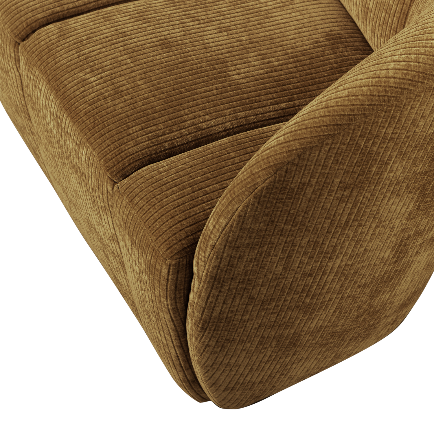 MOJO 2-ZITS BANKJE RECHTS RIBSTOF HONINGGEEL