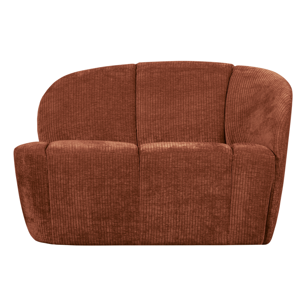 MOJO 2-ZITS BANKJE RECHTS RIBSTOF ROESTBRUIN