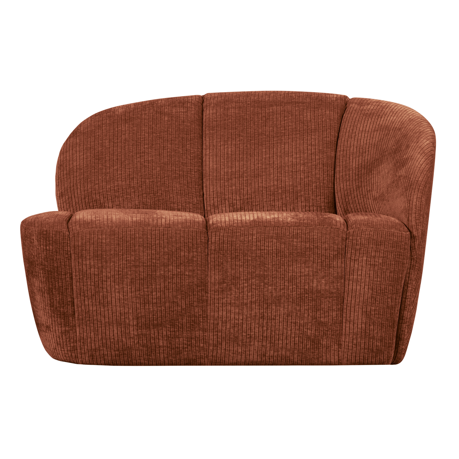 MOJO 2-ZITS BANKJE RECHTS RIBSTOF ROESTBRUIN