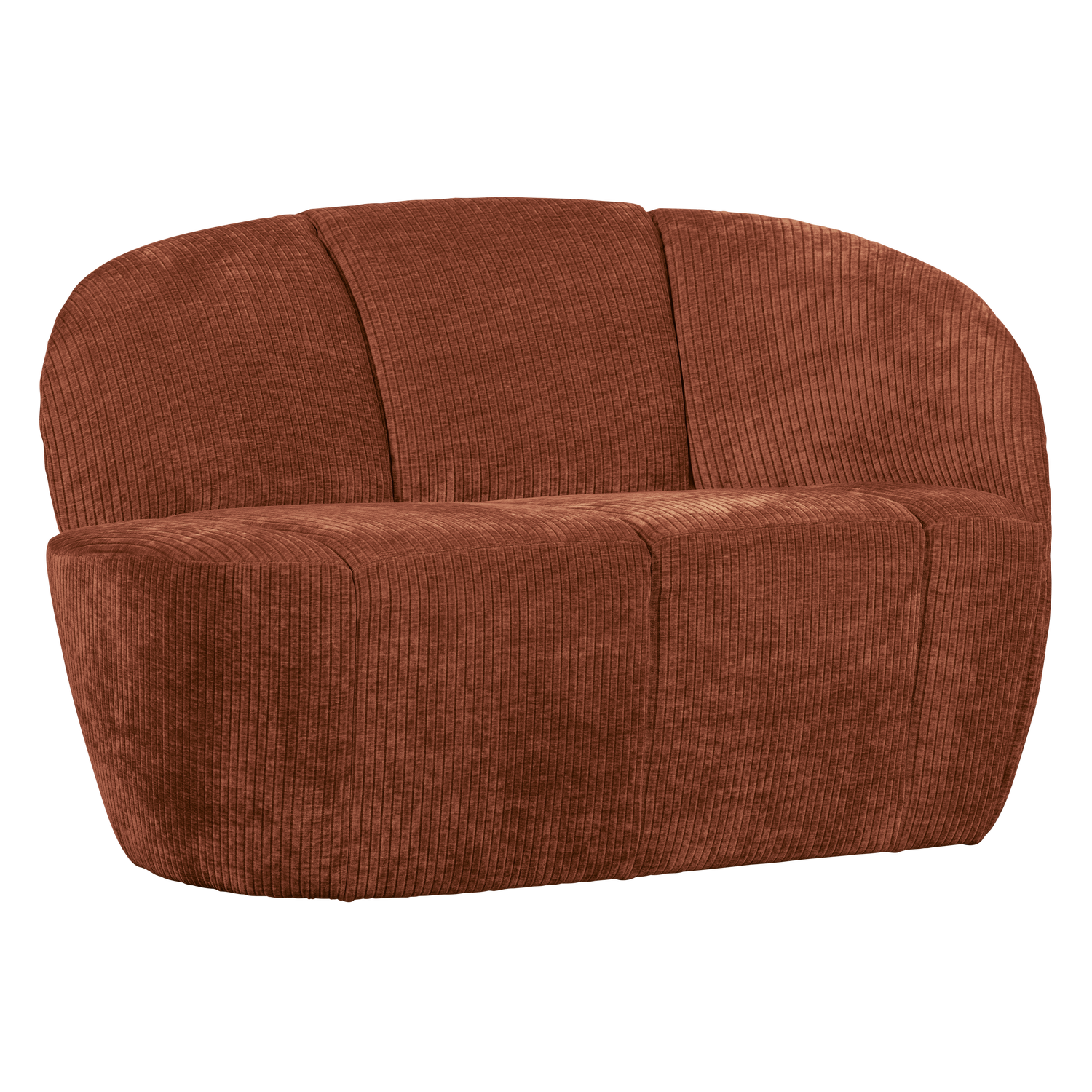 MOJO 2-ZITS BANKJE RECHTS RIBSTOF ROESTBRUIN