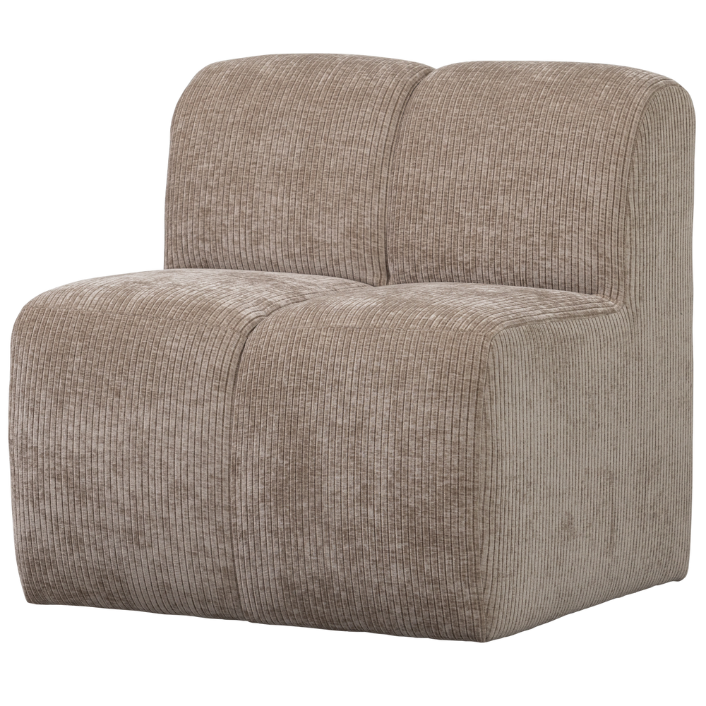 MOJO EETBANK 84 CM MET RUGLEUNING RIBSTOF DONKERZAND