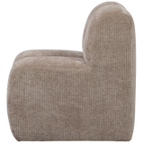 MOJO EETBANK 84 CM MET RUGLEUNING RIBSTOF DONKERZAND