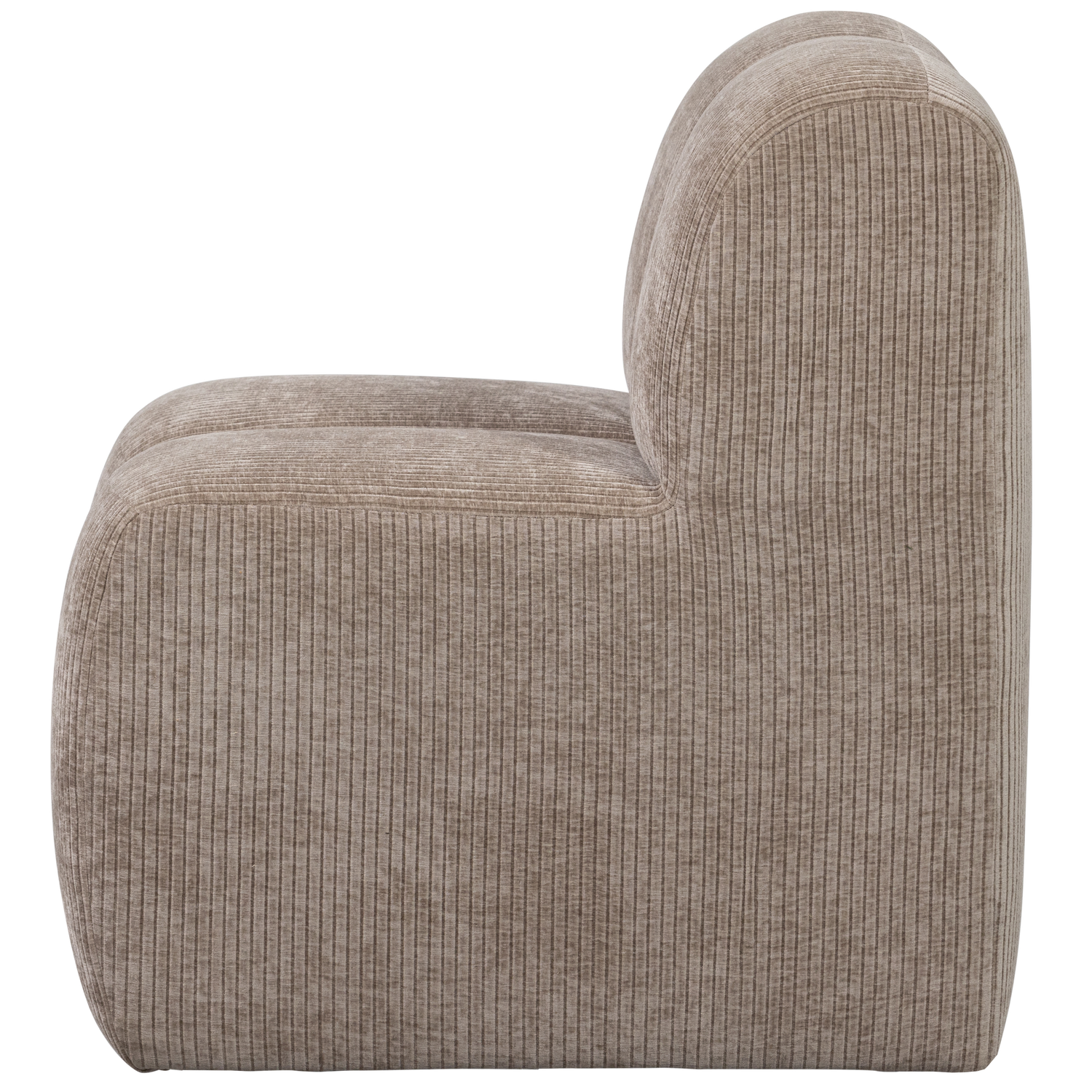 MOJO EETBANK 84 CM MET RUGLEUNING RIBSTOF DONKERZAND