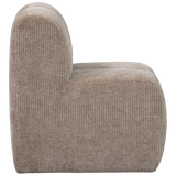 MOJO EETBANK 84 CM MET RUGLEUNING RIBSTOF DONKERZAND