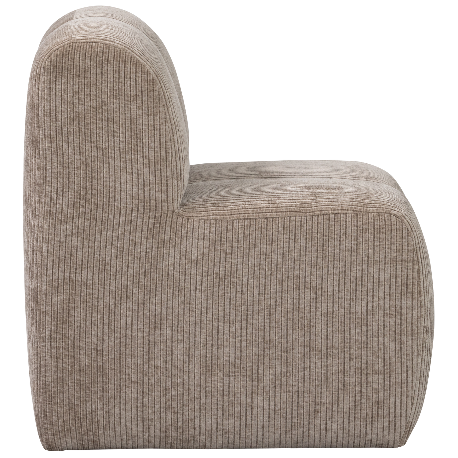 MOJO EETBANK 84 CM MET RUGLEUNING RIBSTOF DONKERZAND