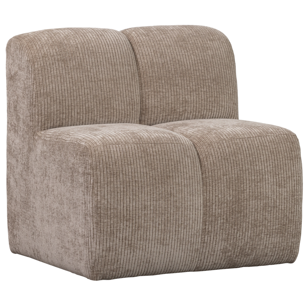 MOJO EETBANK 84 CM MET RUGLEUNING RIBSTOF DONKERZAND