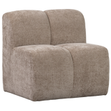 MOJO EETBANK 84 CM MET RUGLEUNING RIBSTOF DONKERZAND