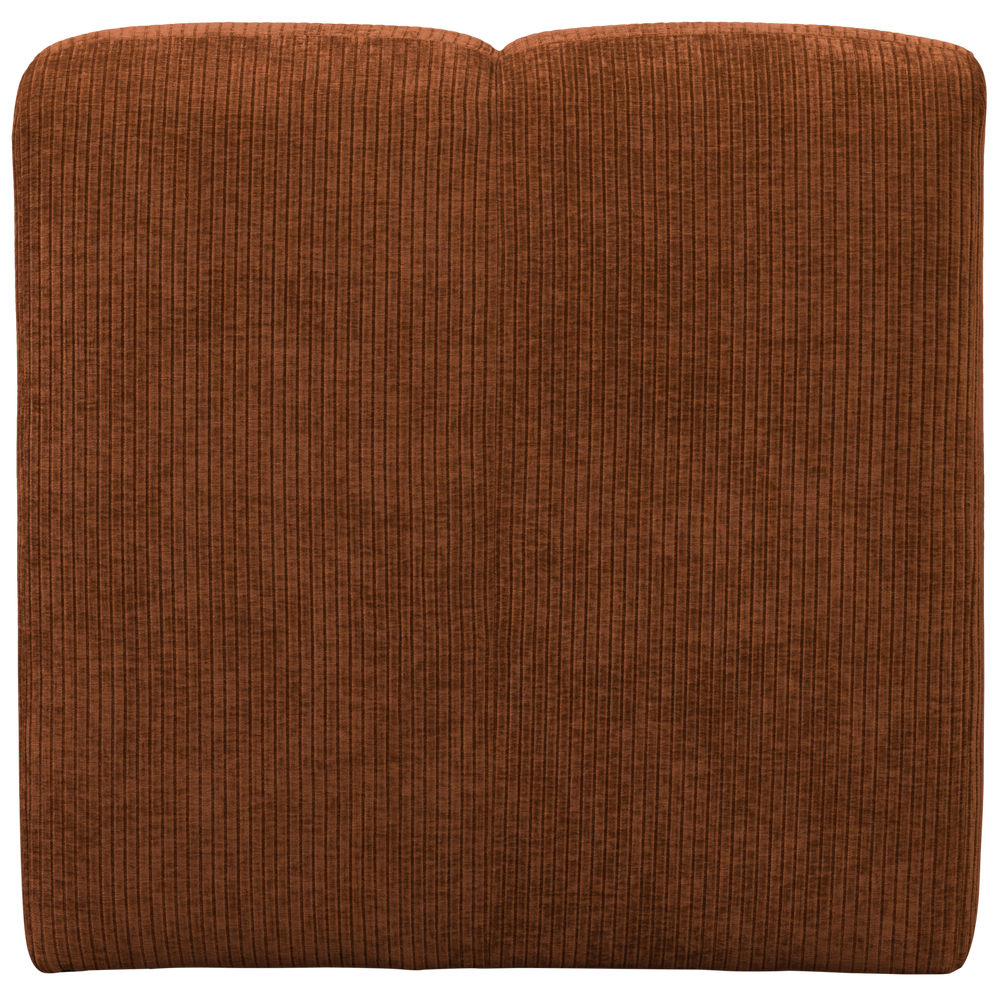 MOJO EETBANK 84 CM MET RUGLEUNING RIBSTOF ROESTBRUIN