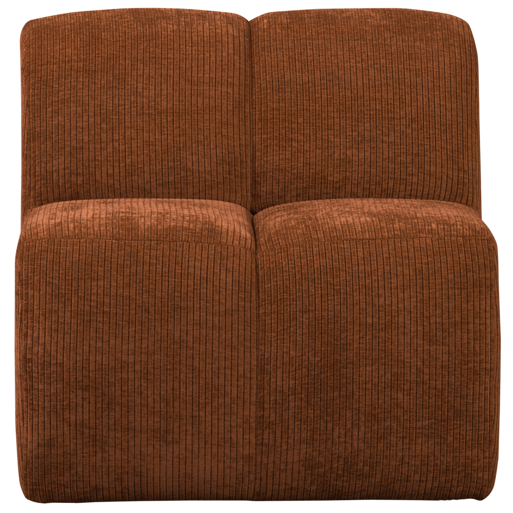 MOJO EETBANK 84 CM MET RUGLEUNING RIBSTOF ROESTBRUIN