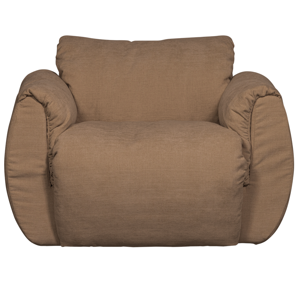 BAGGY DRAAIFAUTEUIL GEWEVEN CHENILLE BRUIN
