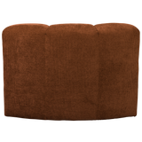 MOJO EETBANK HOEK MET RUGLEUNING RIBSTOF ROESTBRUIN