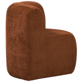 MOJO EETBANK HOEK MET RUGLEUNING RIBSTOF ROESTBRUIN