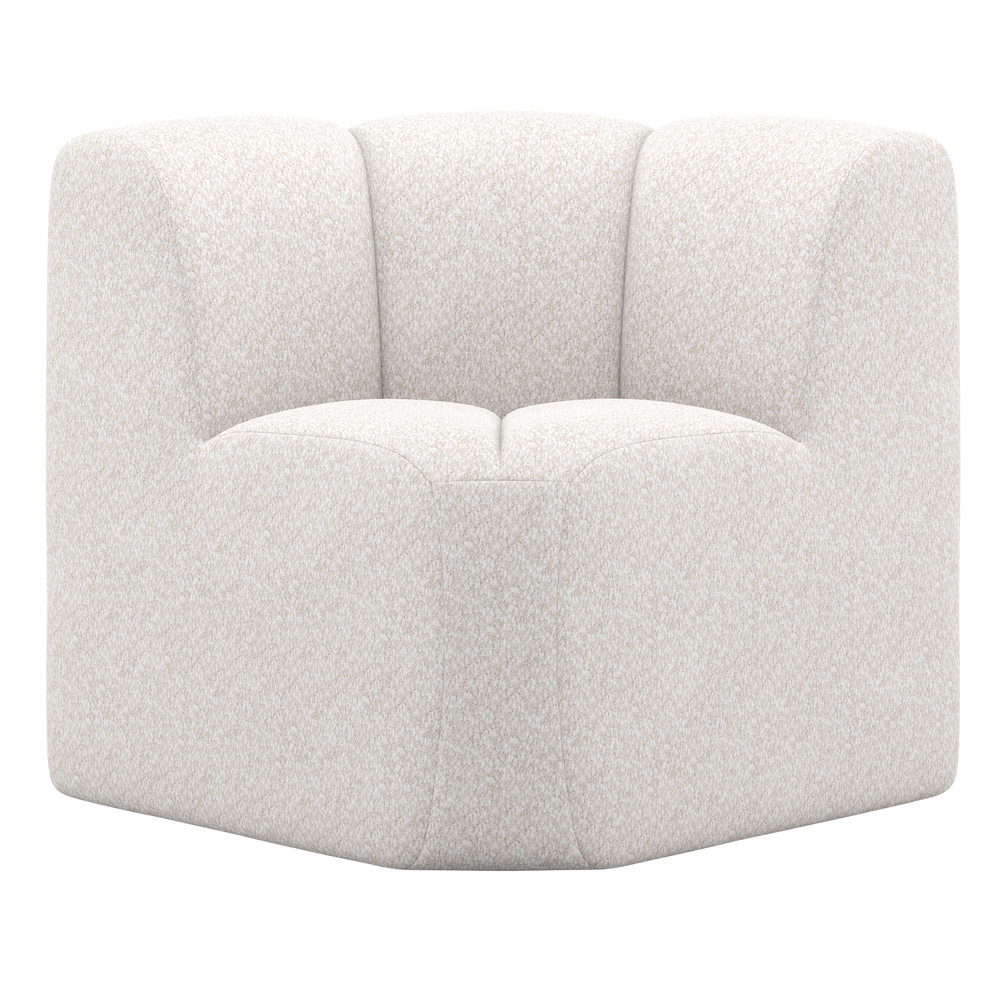 MOJO EETBANK HOEK MET RUGLEUNING WOLLIG ECRU