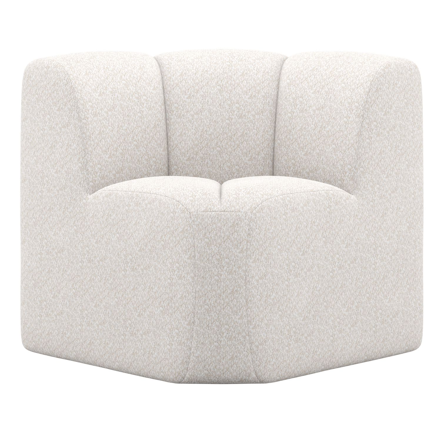 MOJO EETBANK HOEK MET RUGLEUNING WOLLIG ECRU