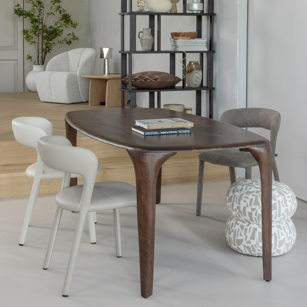 ANIC POEF MET GRAFISCH PATROON ZAND